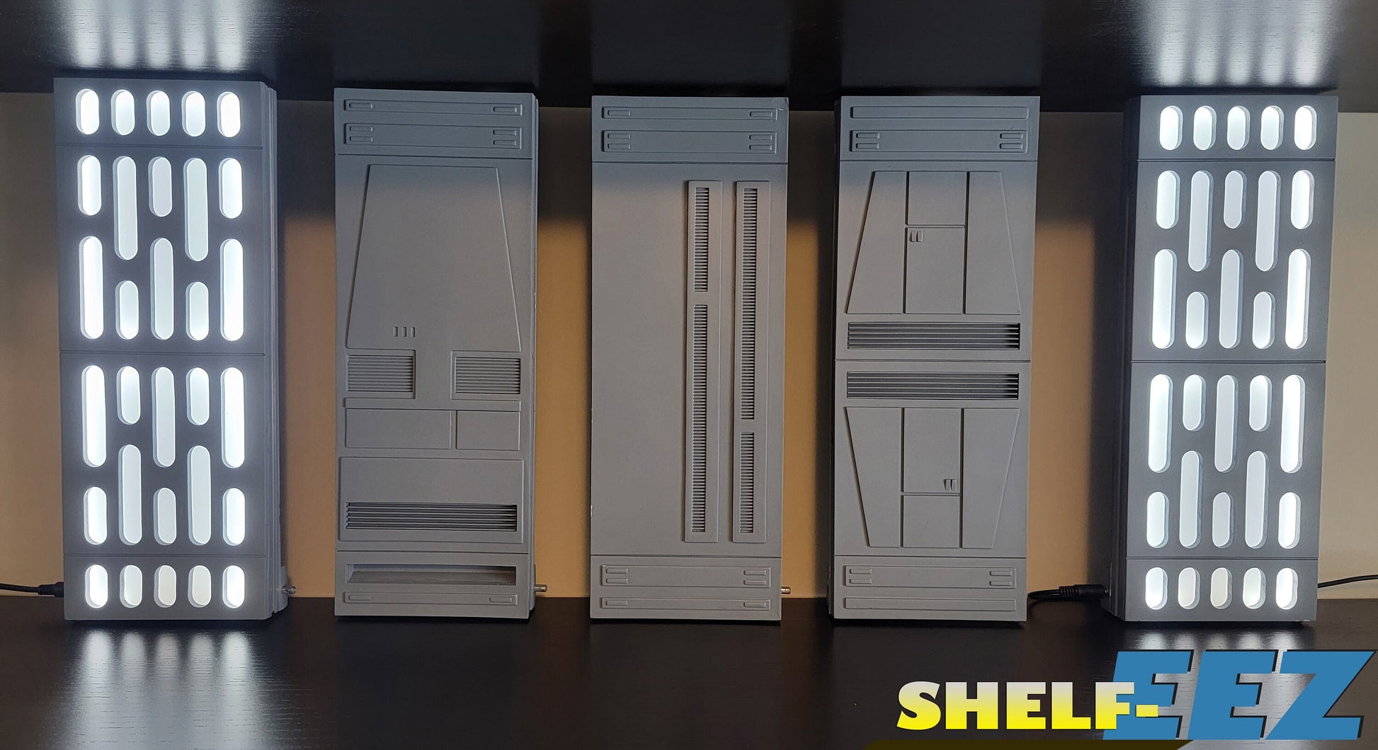 1/6 Scale 'Shelf-EEZ' 5 Panel Deluxe Starter Set - 2 Lit, 3 Standard Panels