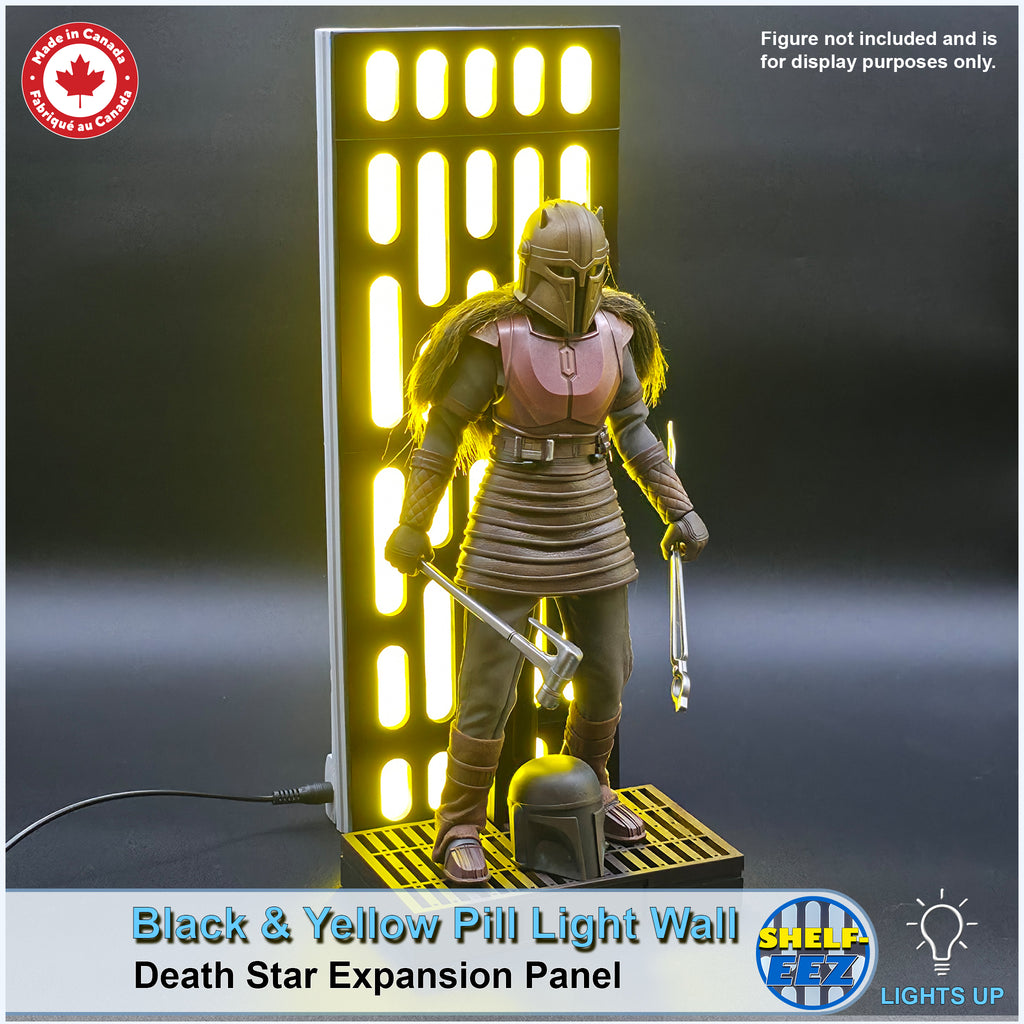 Black and Yellow Death Star Wall Pill Light Wall Panel