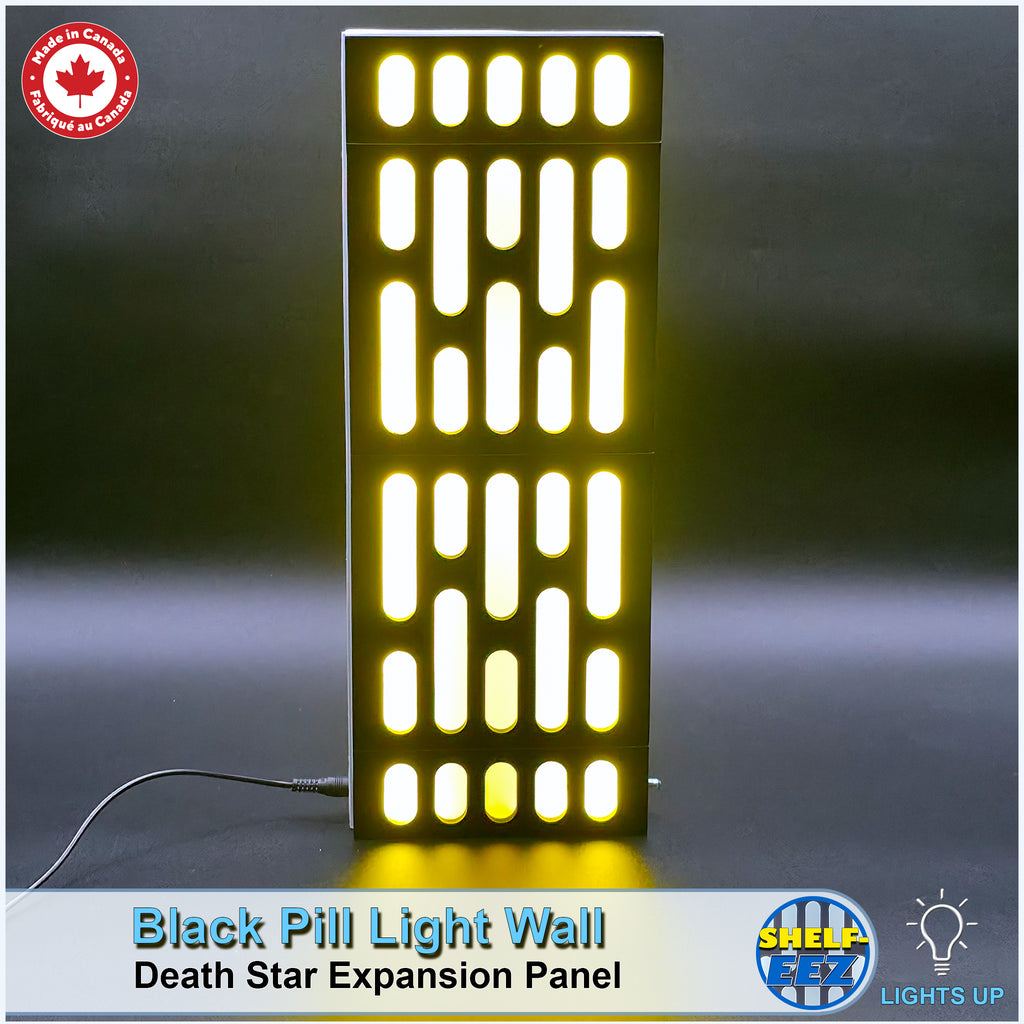 Black and Yellow Death Star Wall Pill Light Wall Panel