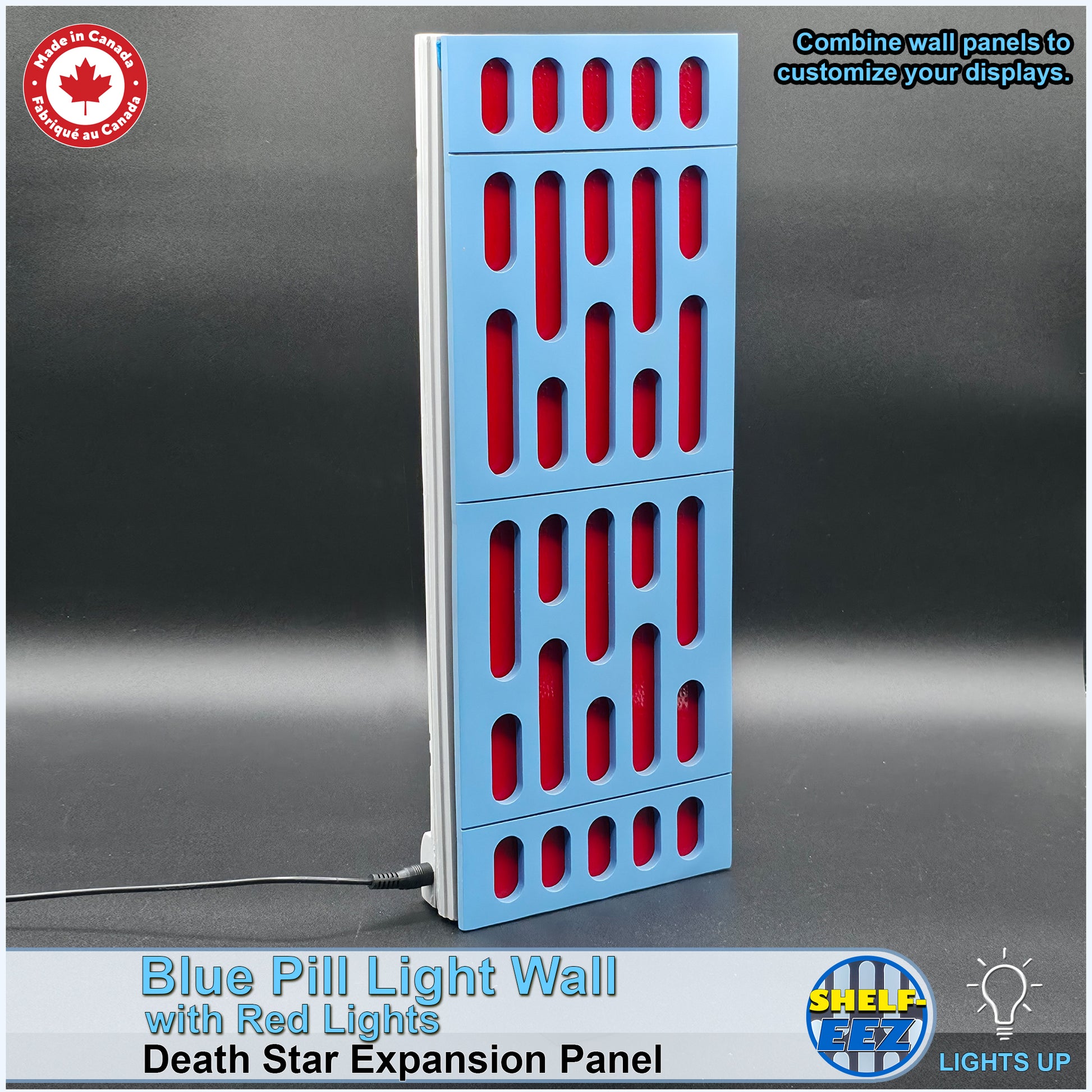 Blue and Red Death Star Wall Pill Light Wall Panel