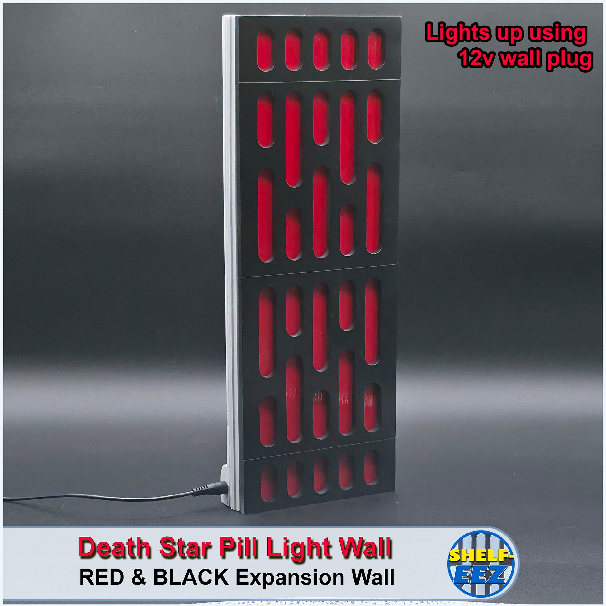 Black and Red Death Star Wall Pill Light Wall Panel