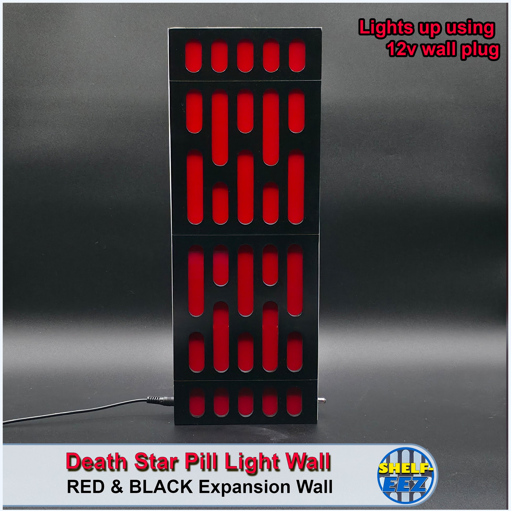 Black and Red Death Star Wall Pill Light Wall Panel