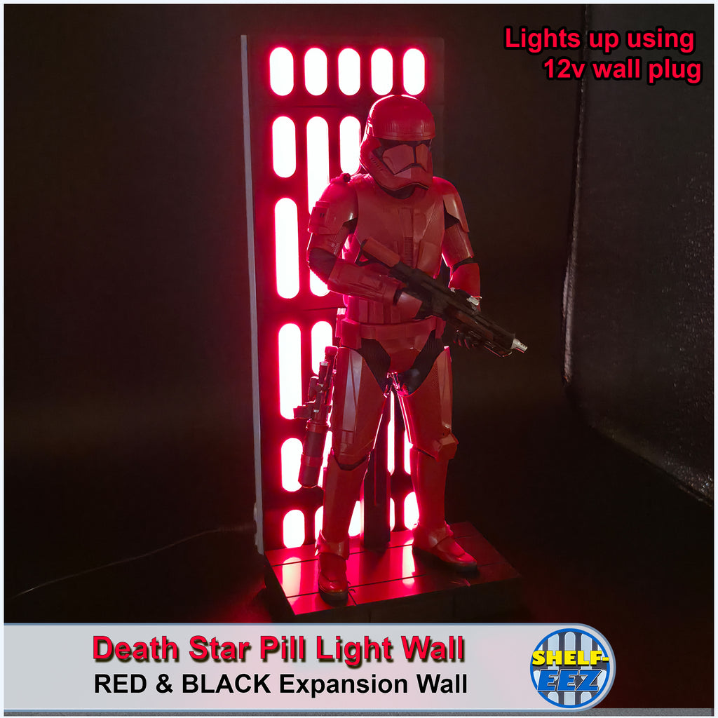 Black and Red Death Star Wall Pill Light Wall Panel