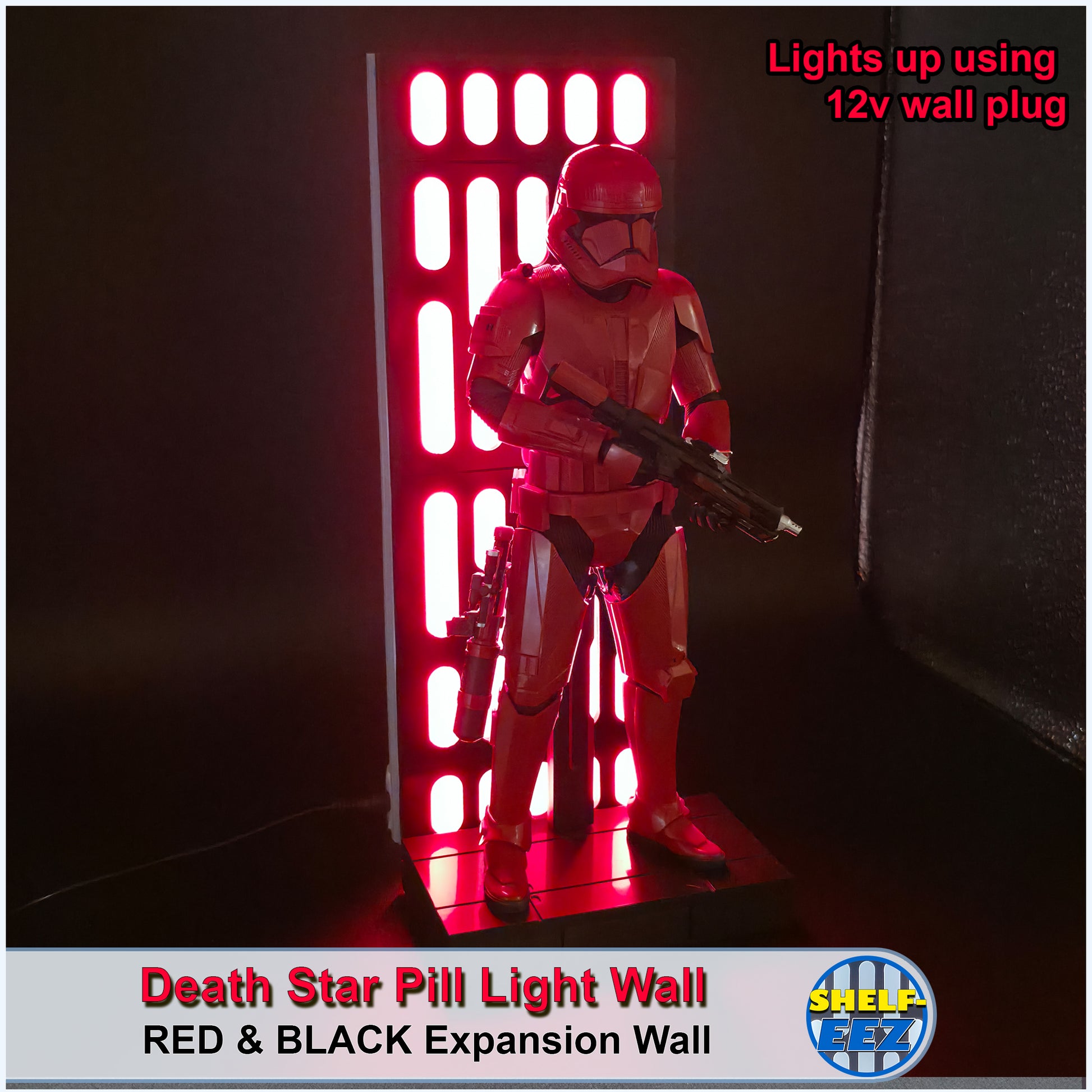 Black and Red Death Star Wall Pill Light Wall Panel