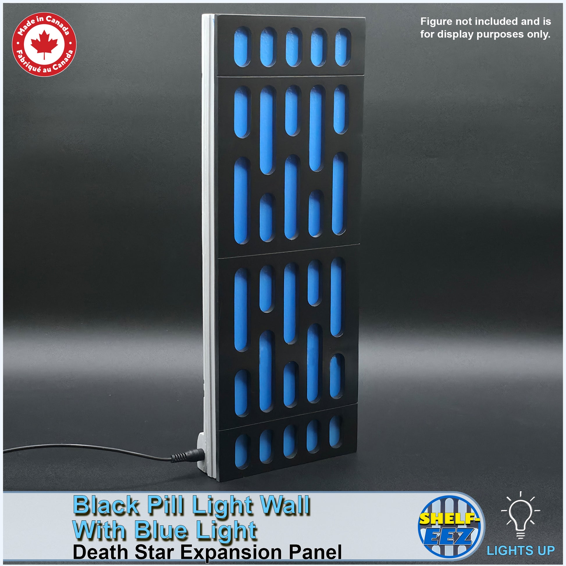 Black and Blue Death Star Wall Pill Light Wall Panel