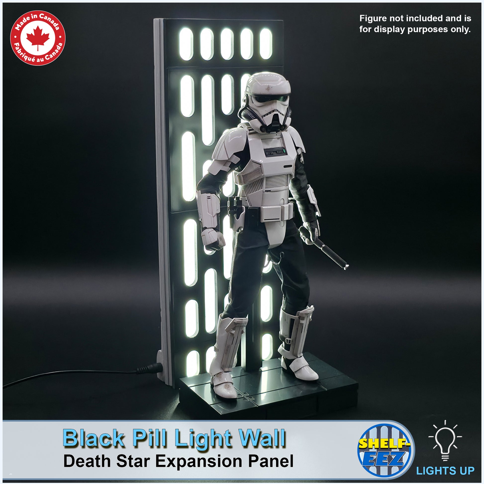 Black and White Death Star Wall Pill Light Wall Panel