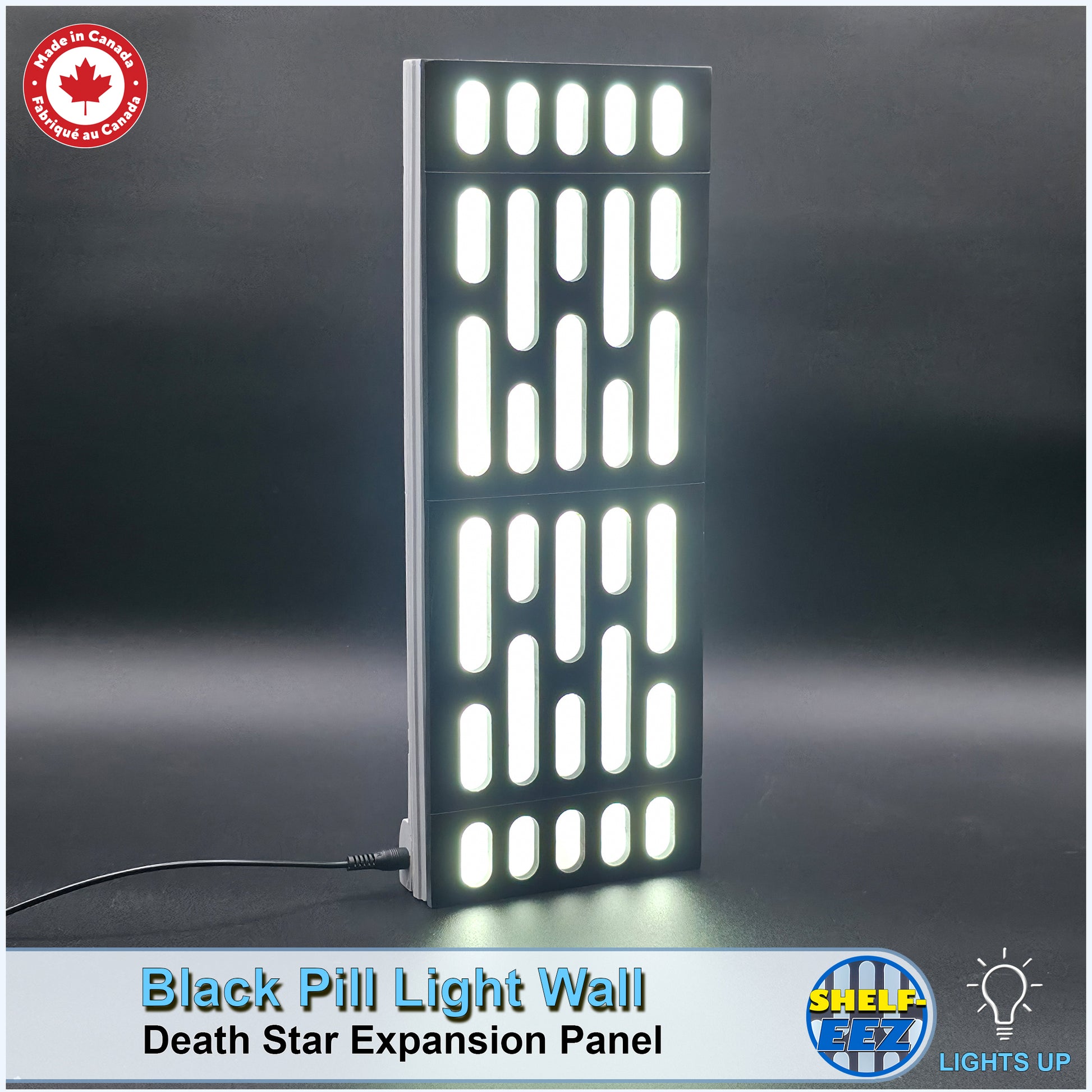 Black and White Death Star Wall Pill Light Wall Panel