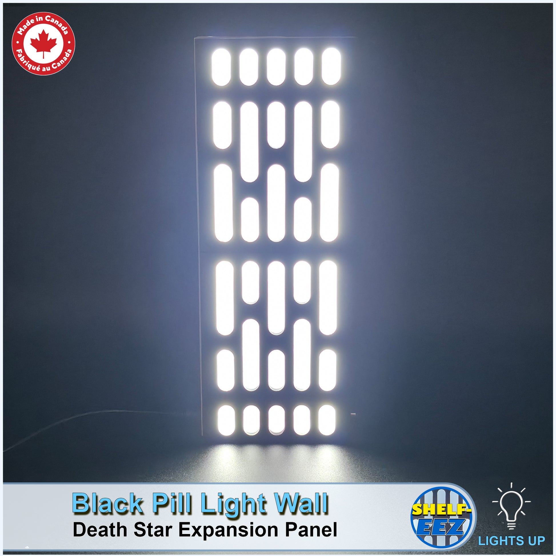 Black and White Death Star Wall Pill Light Wall Panel