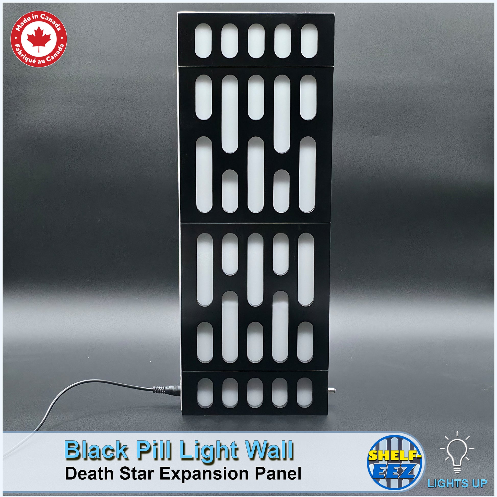 Black and White Death Star Wall Pill Light Wall Panel