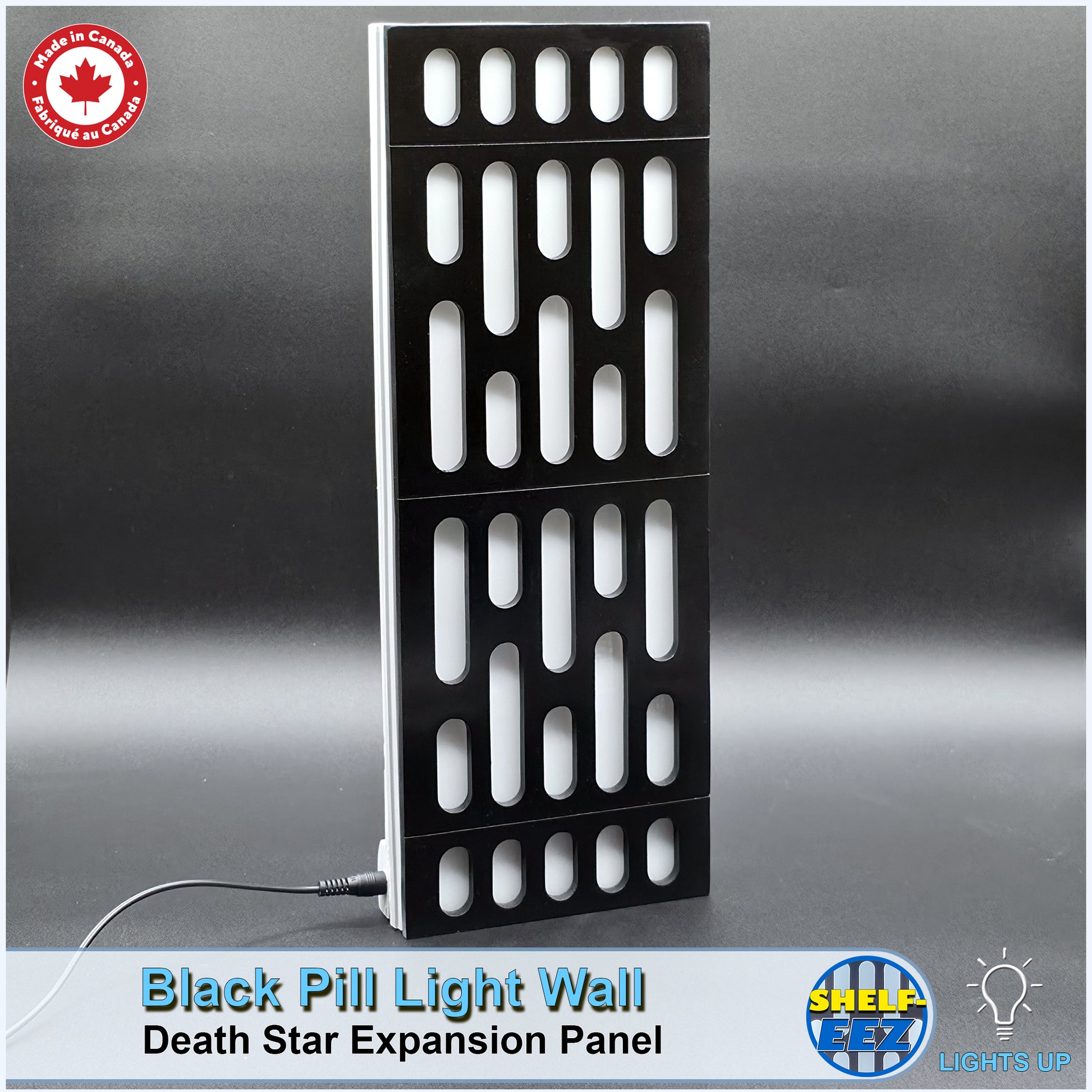 Black and White Death Star Wall Pill Light Wall Panel