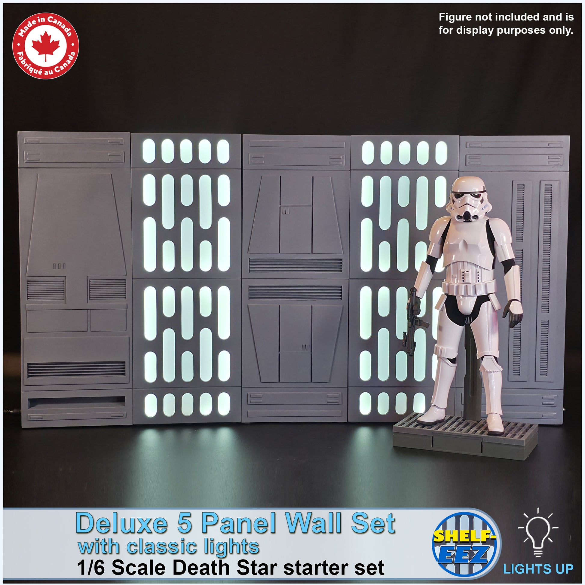 1/6 Scale 'Shelf-EEZ' 5 Panel Deluxe Starter Set - 2 Lit, 3 Standard Panels