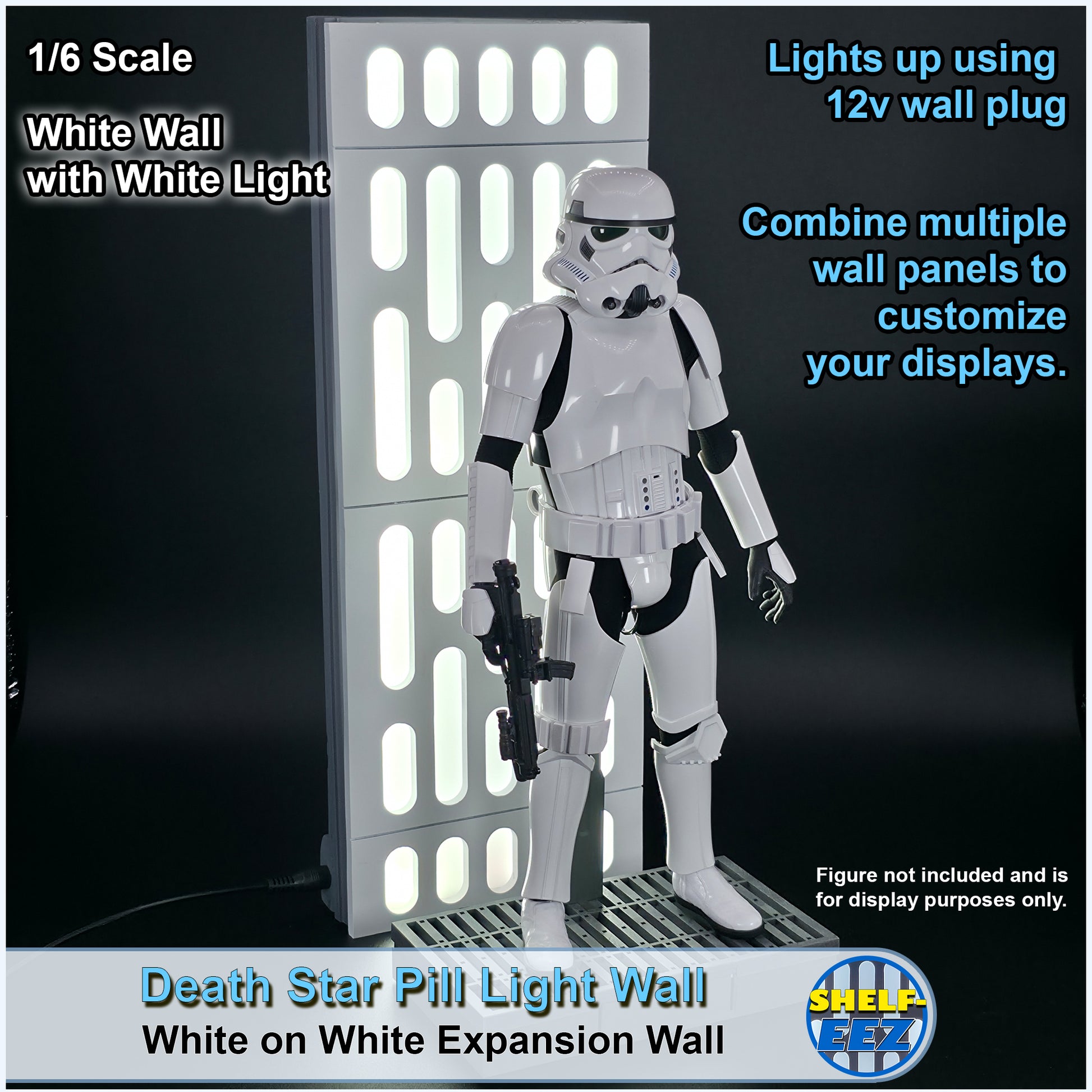 White on White Death Star Wall Pill Light Wall Panel